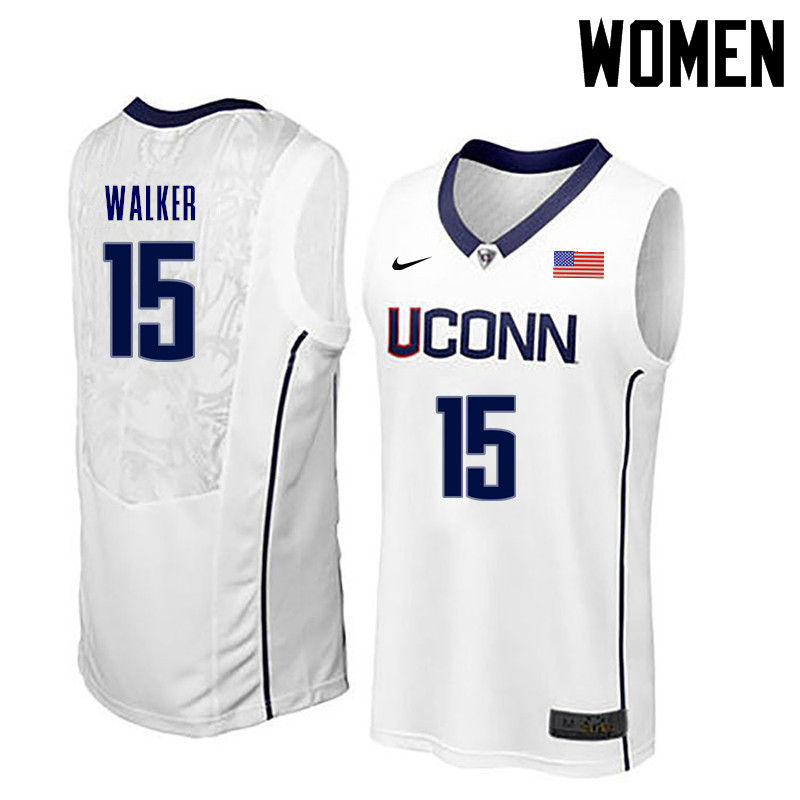Women Uconn Huskies #15 Kemba Walker College Basketball Jerseys-White - Click Image to Close